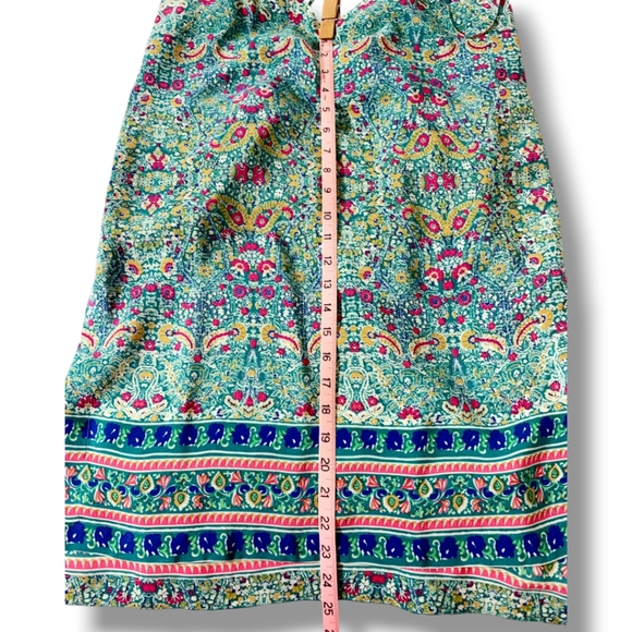 NWT ANTHROPOLOGIE Maeve Meret Silk Green Floral Paisley Tunic Top, size 10 - Picture 10 of 12